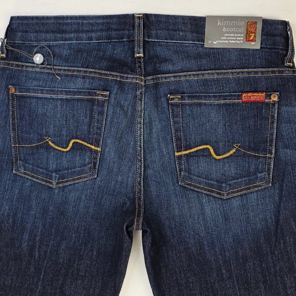 7 For All Mankind Size 31X36 Womens Kimmie Bootcut Blue Denim Jeans NWT USA - Picture 13 of 13